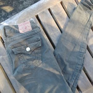 True Religion Army green skinny jeans
